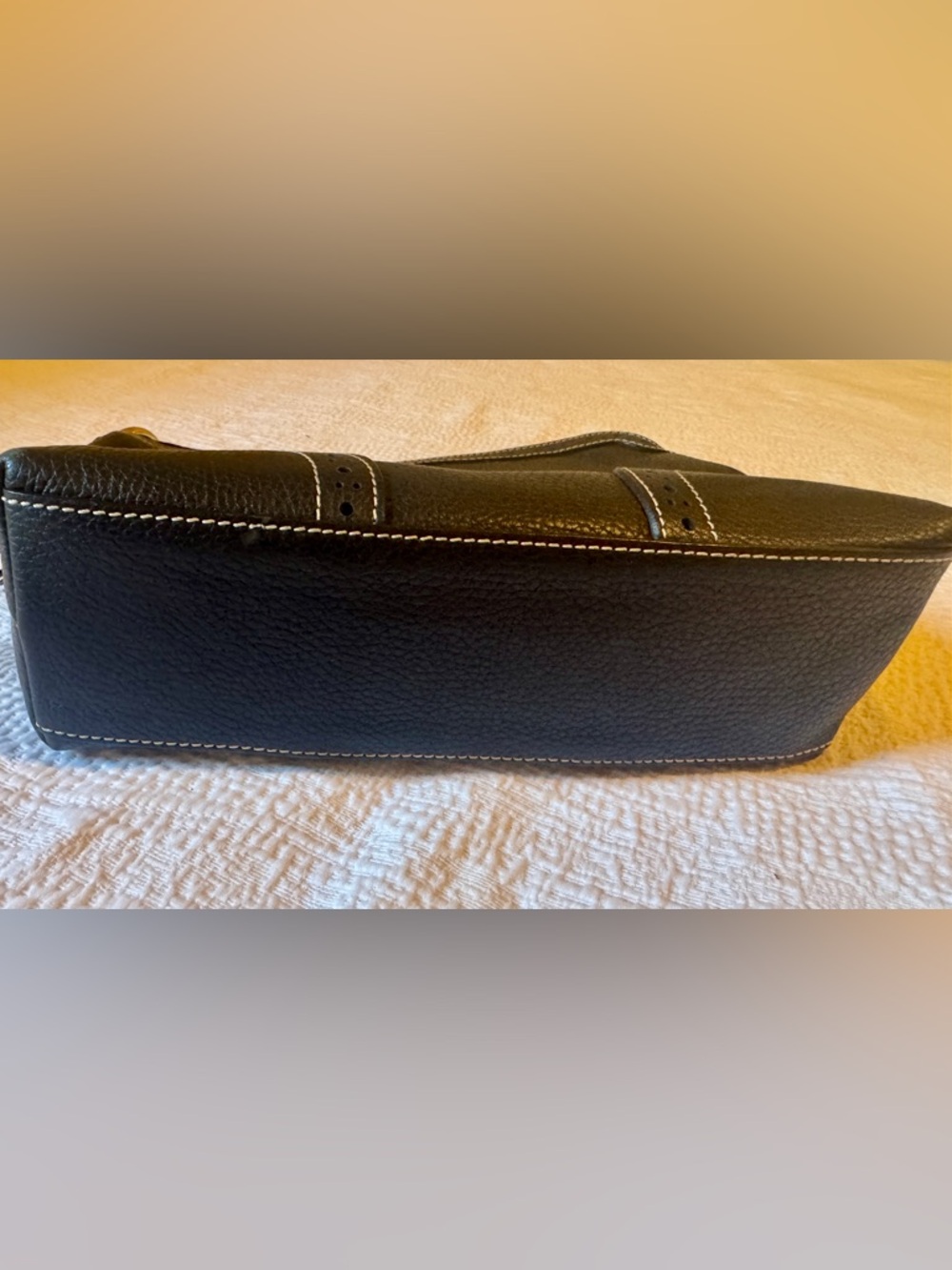 Dooney & Bourke vintage Black Pebbled Leather Shoulder Bag with Tassel - Picture 8 of 10